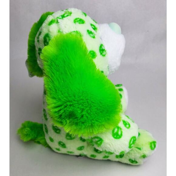 Plush Puppy Dog Peace Pals Green Stuffed Animal Toy 9" Small New - Picture 4 of 5